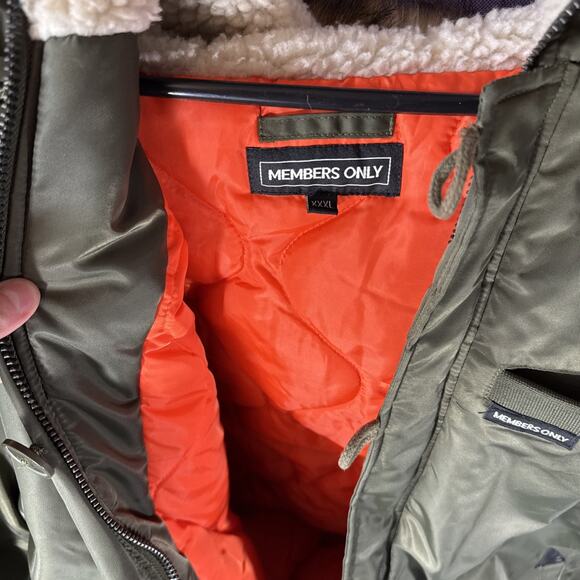 Members Only Jacket Women Green Faux Fur Hood Double Zipper Soft Lining 3XL - Picture 3 of 12